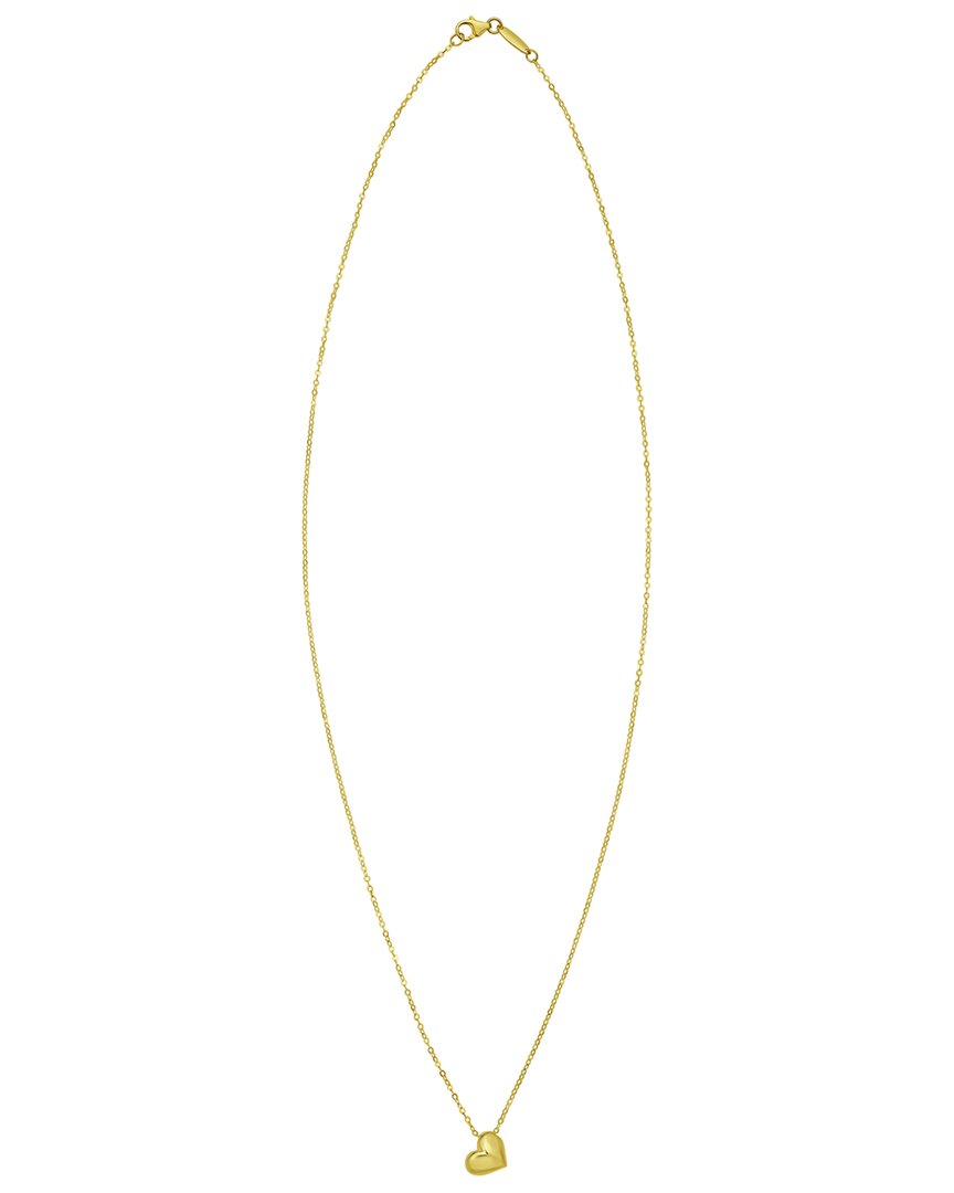 Italian Gold 14k Gold Mini Puff Heart Necklace In Gold
