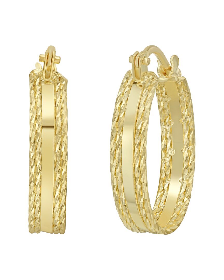 Italian Gold 14k Gold Sparkle Huggie Earrings In Gold