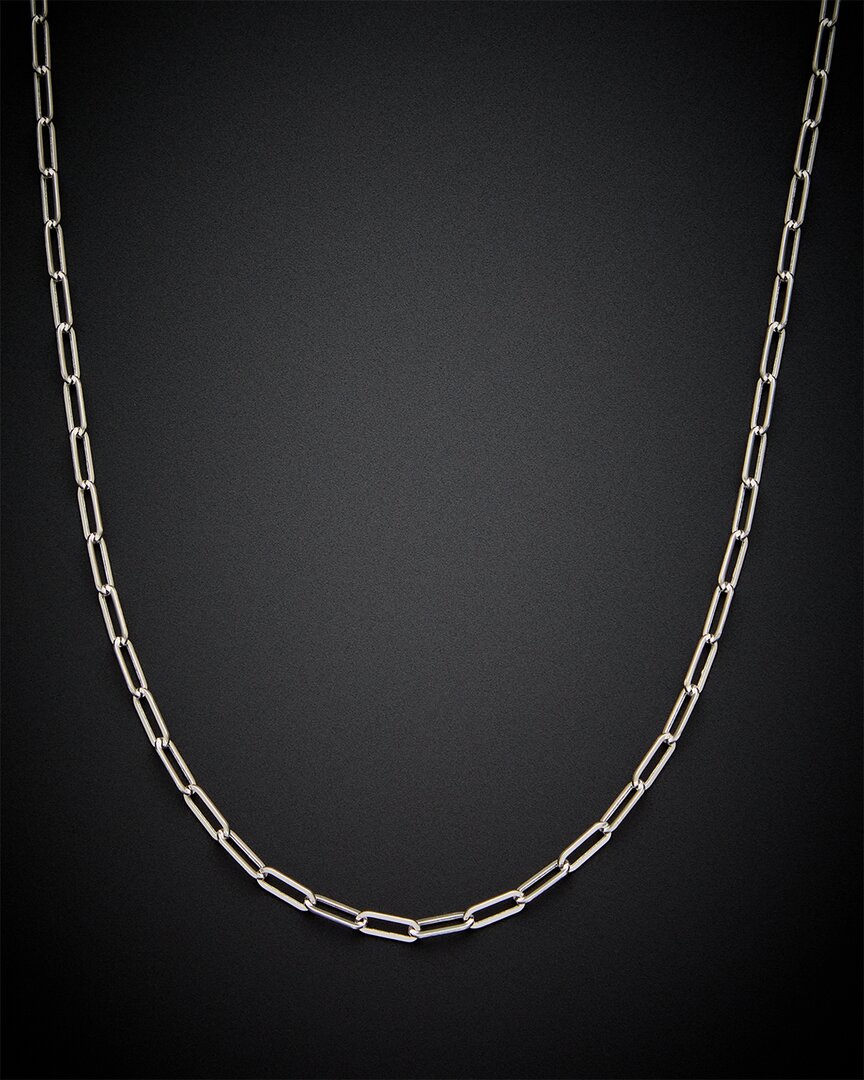 Italian Gold Polished Paperclip Chain Necklace
