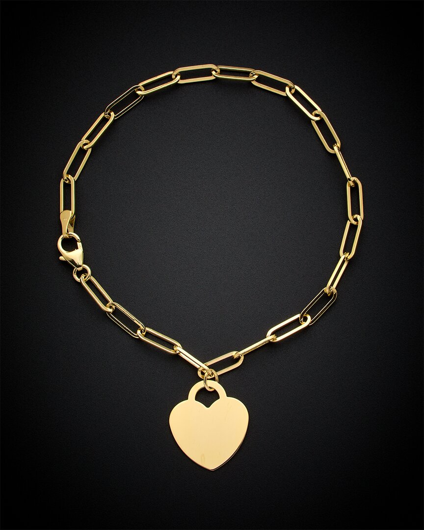 Italian Gold Heart Charm Bracelet