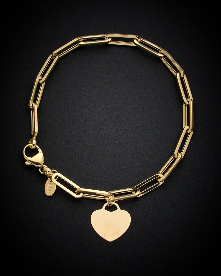 Italian Gold Heart Charm Bracelet