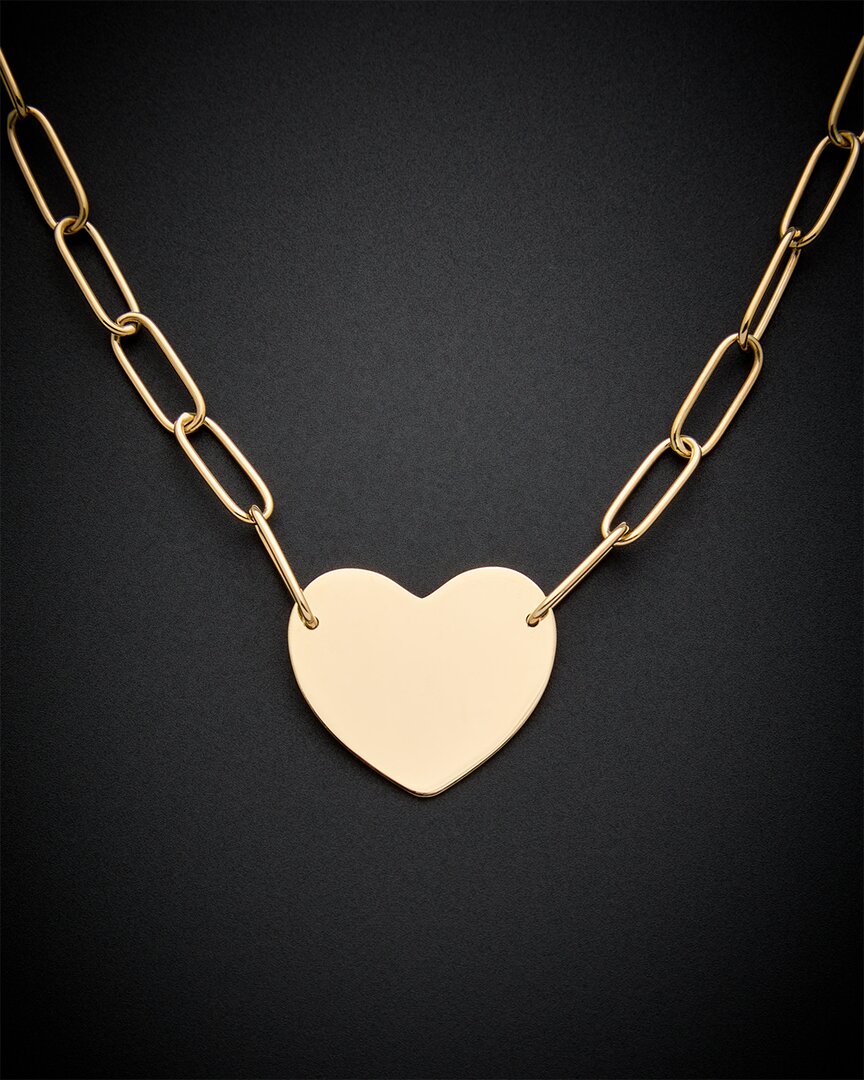 Italian Gold Paperclip Heart Necklace