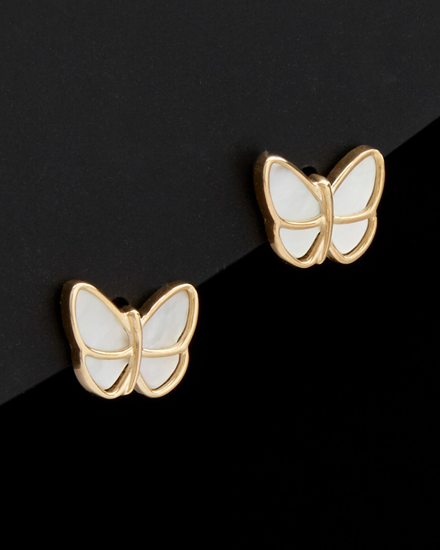Italian Gold Mother-of-pearl Butterfly Studs