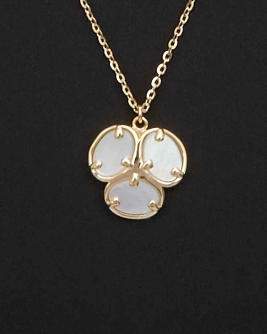 Italian Gold Mother-of-pearl Flower Necklace