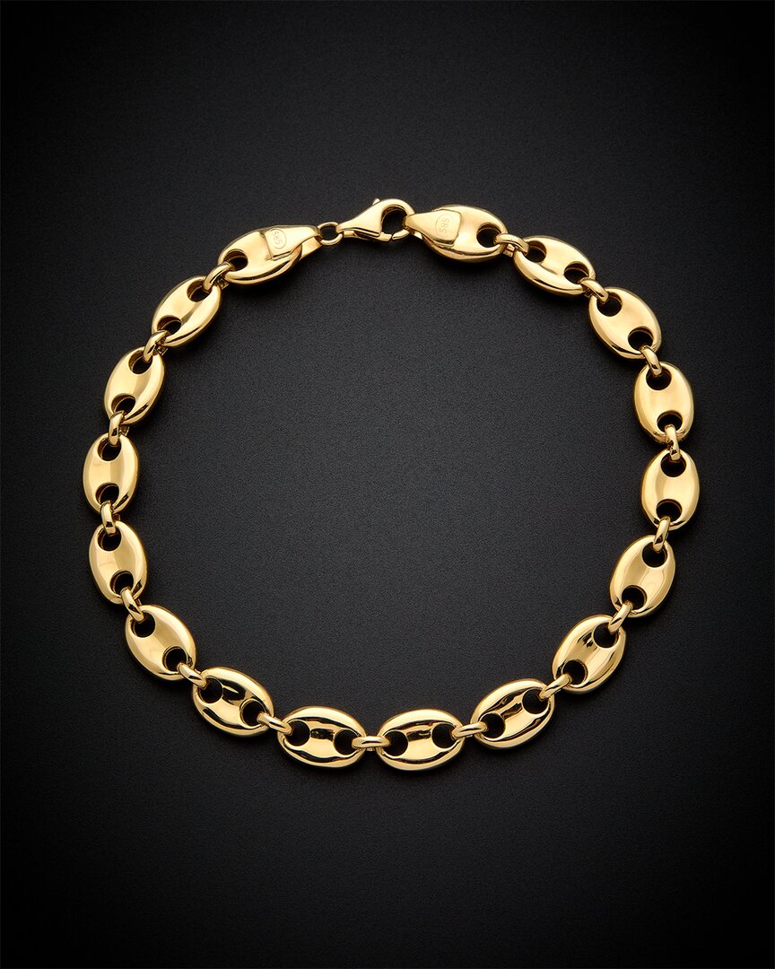 Italian Gold Puff Mariner Bracelet