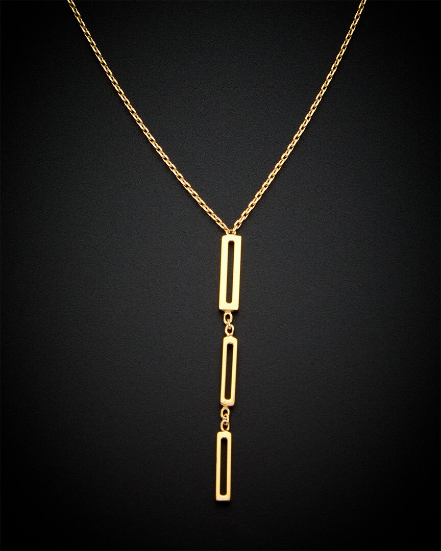 Italian Gold Graduated Paperclip Drop Necklace