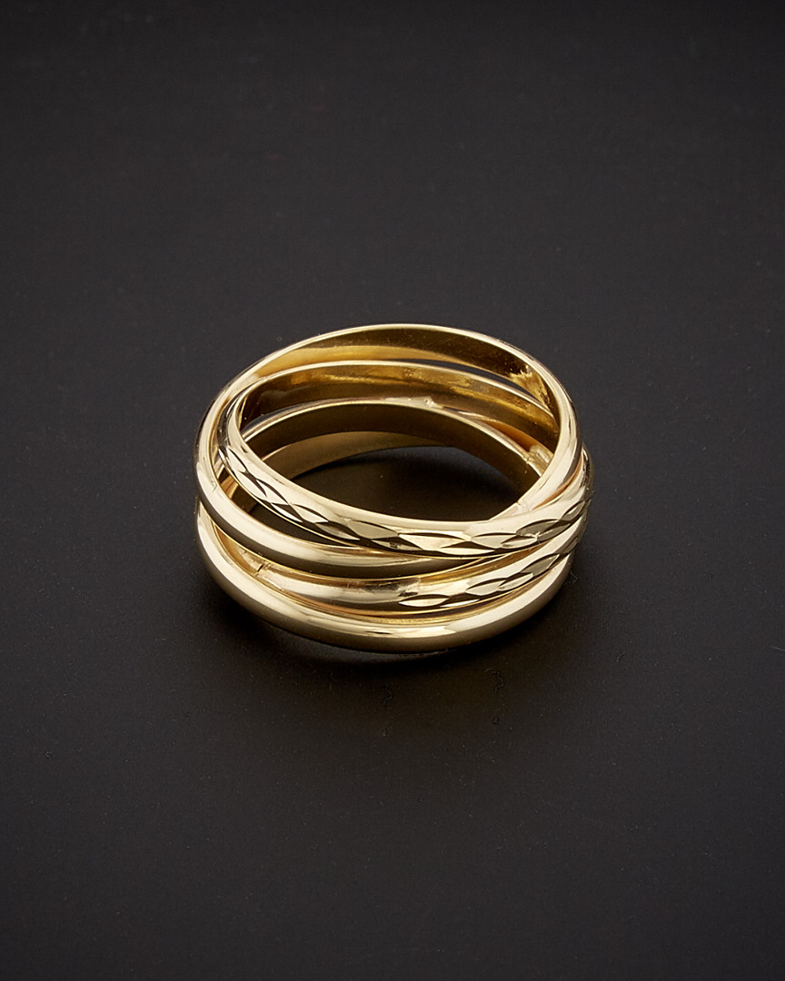 Italian Gold 14k  Polished & Diamond Cut Coil Ring