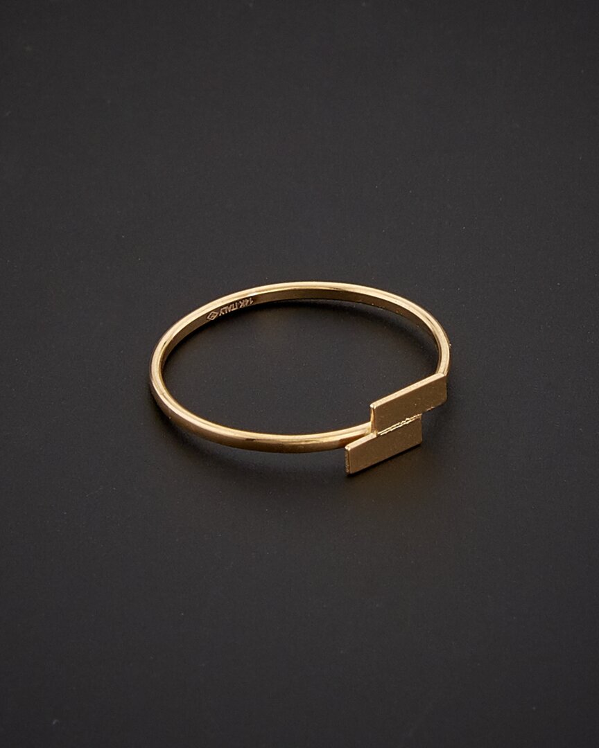 Italian Gold Petite Double Bar Ring