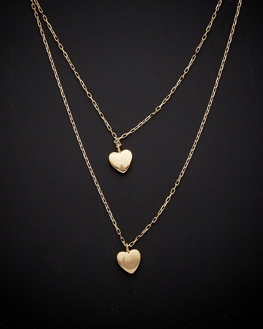 Italian Gold Heart 2-layer Adjustable Length Necklace
