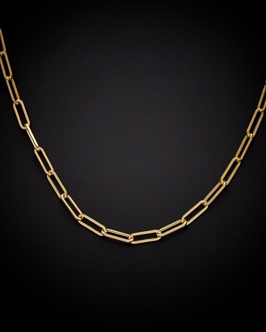 Italian Gold Polished Paperclip Necklace