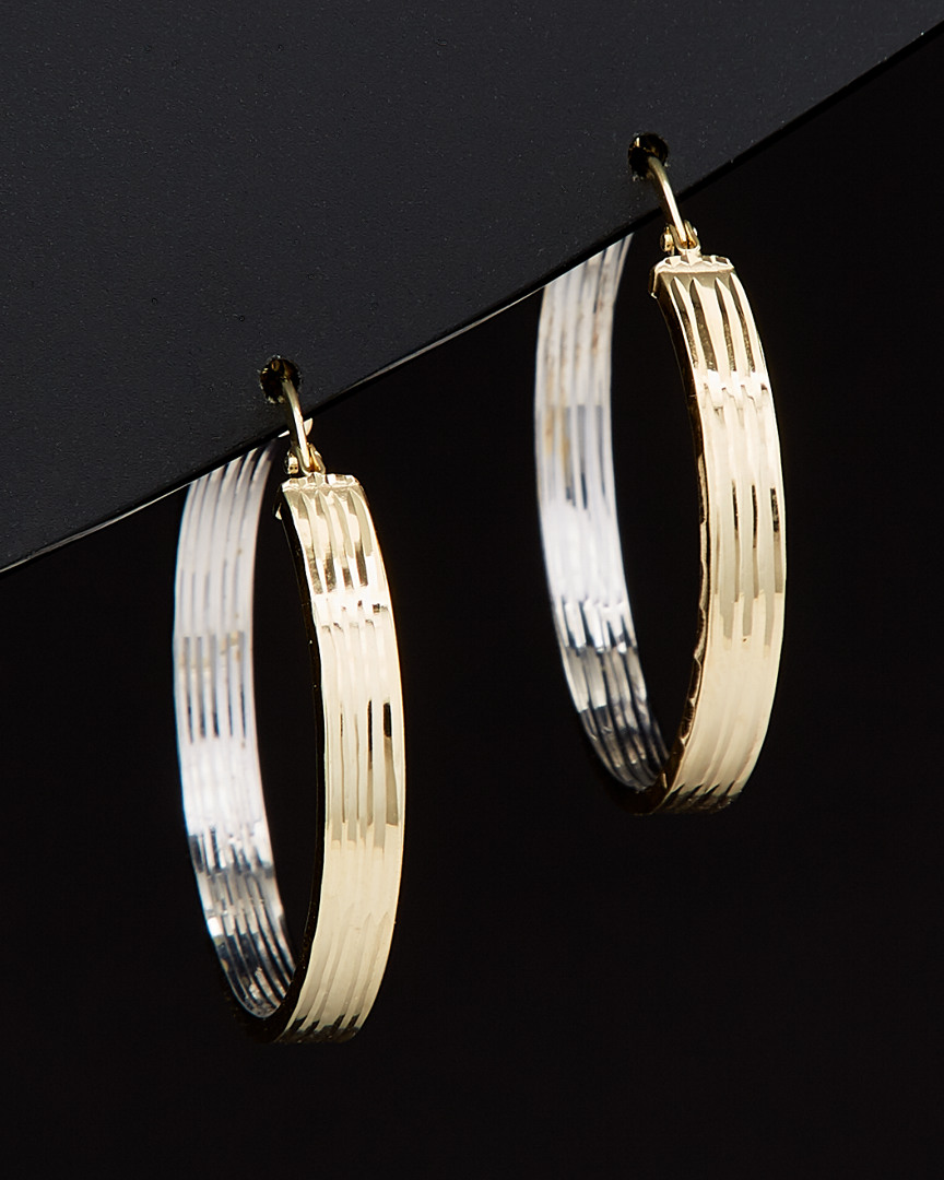 Italian Gold Two-tone Round Hoops