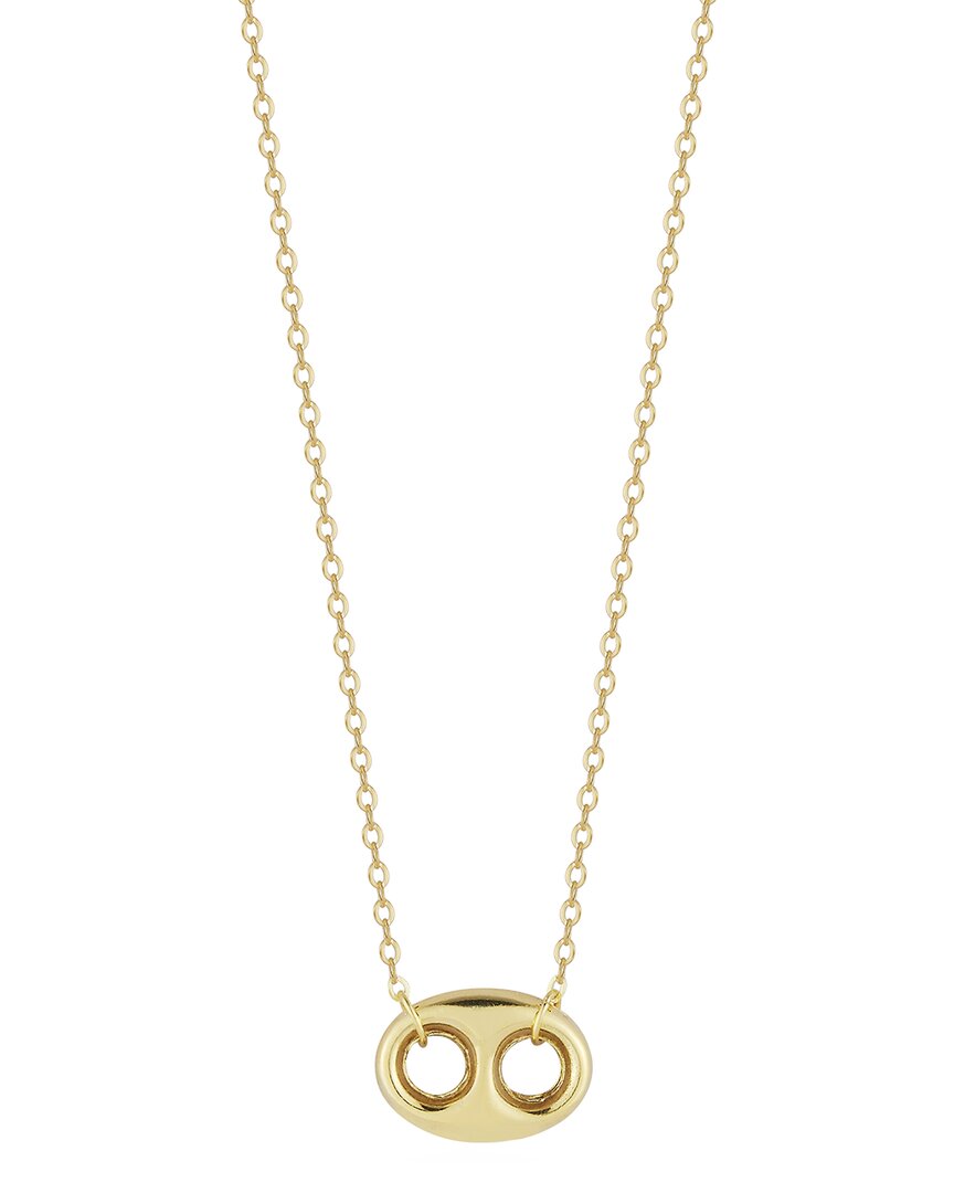 Italian Gold Puffed Mariner Link Necklace