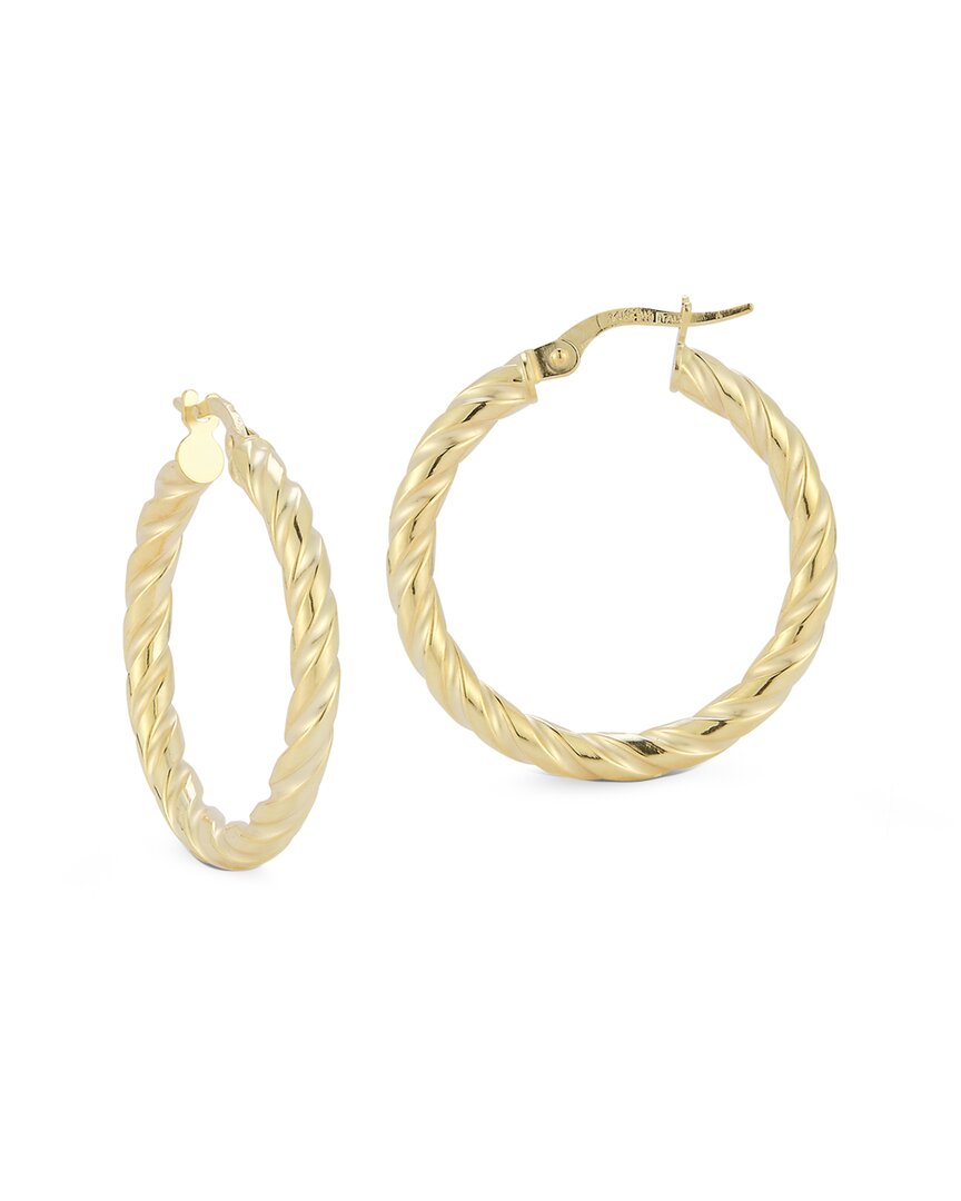 Italian Gold 14k  Medium Twist Hoops