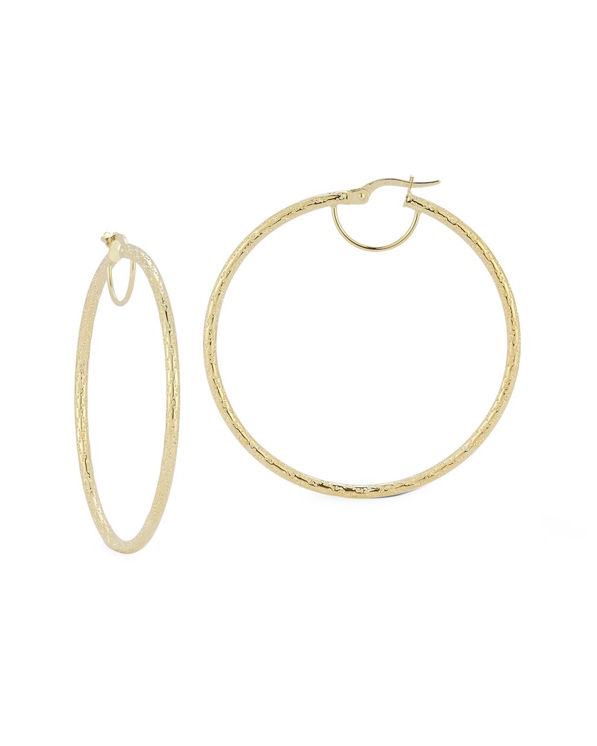 Italian Gold Large Hammered Hoops