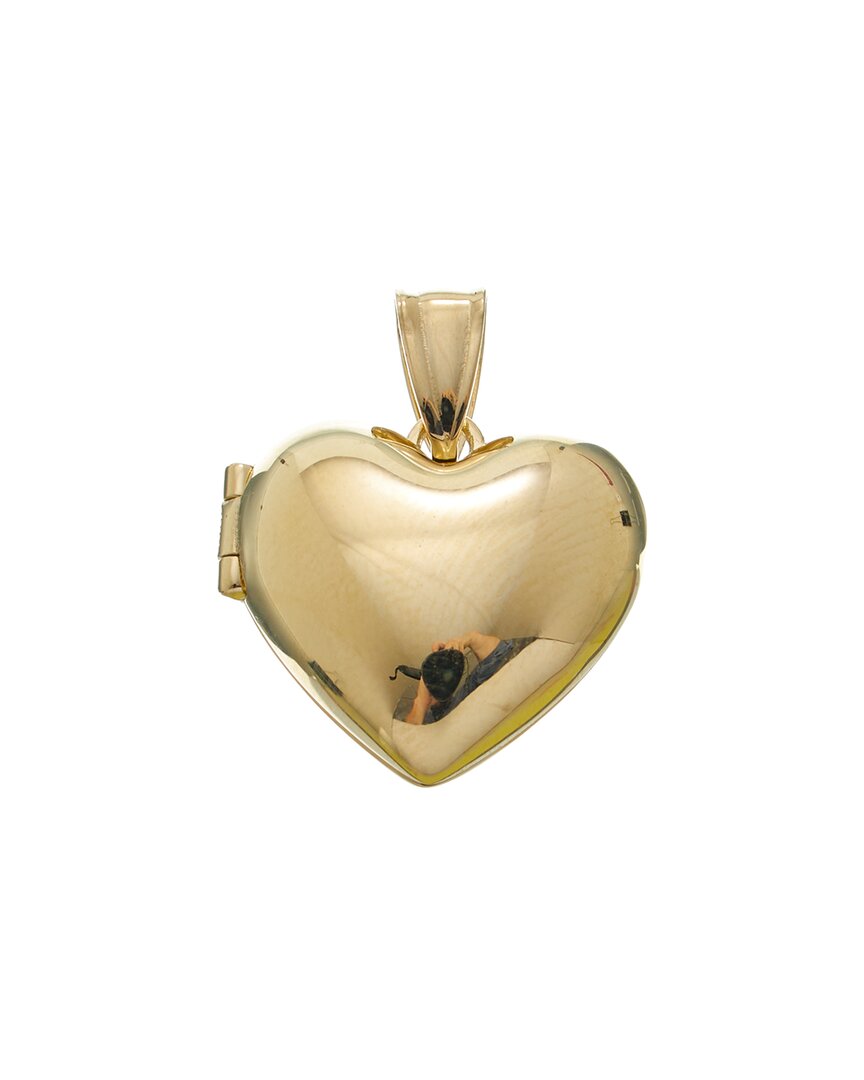 Italian Gold 14k 16mm Puffed Heart Locket Pendant In Gold