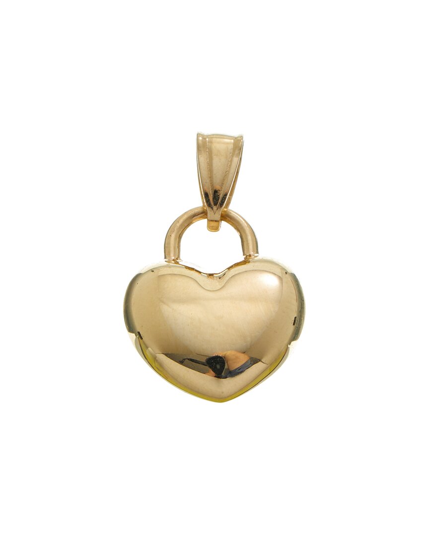 Italian Gold 14k Puffed Heart Pendant In Gold