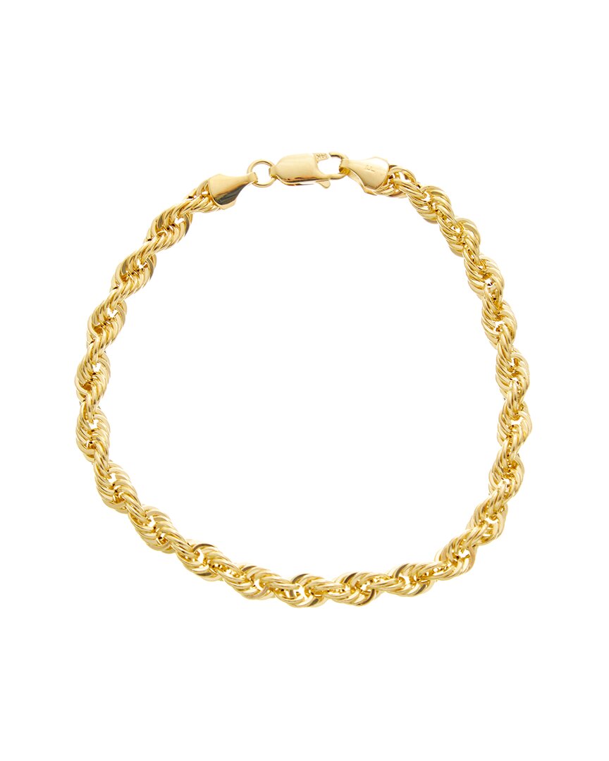 Italian Gold 14k 5mm Hollow Rope Bracelet In Gold