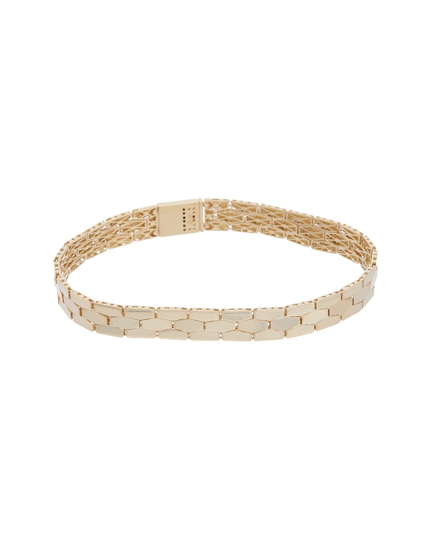 Italian Gold 14k 8.4mm Honeycomb Bracelet In Gold