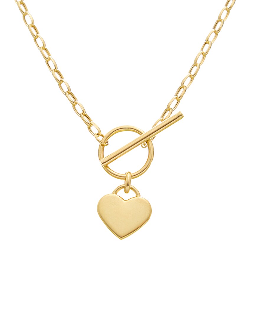 Italian Gold 14k Heart Toggle Necklace In Gold