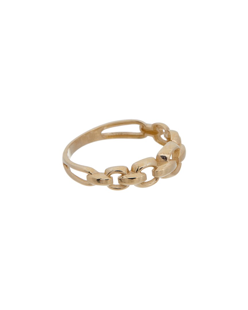 Italian Gold 14k 6mm Graduated Rolo Chain Ring In Gold