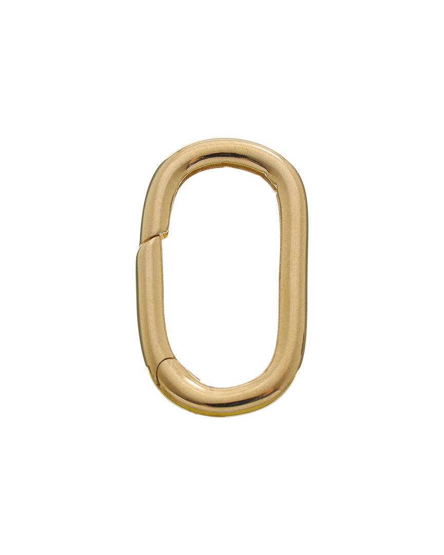 Italian Gold 14k 8x17mm Oval Push Lock Connector (2.25mm) Accessory In Gold
