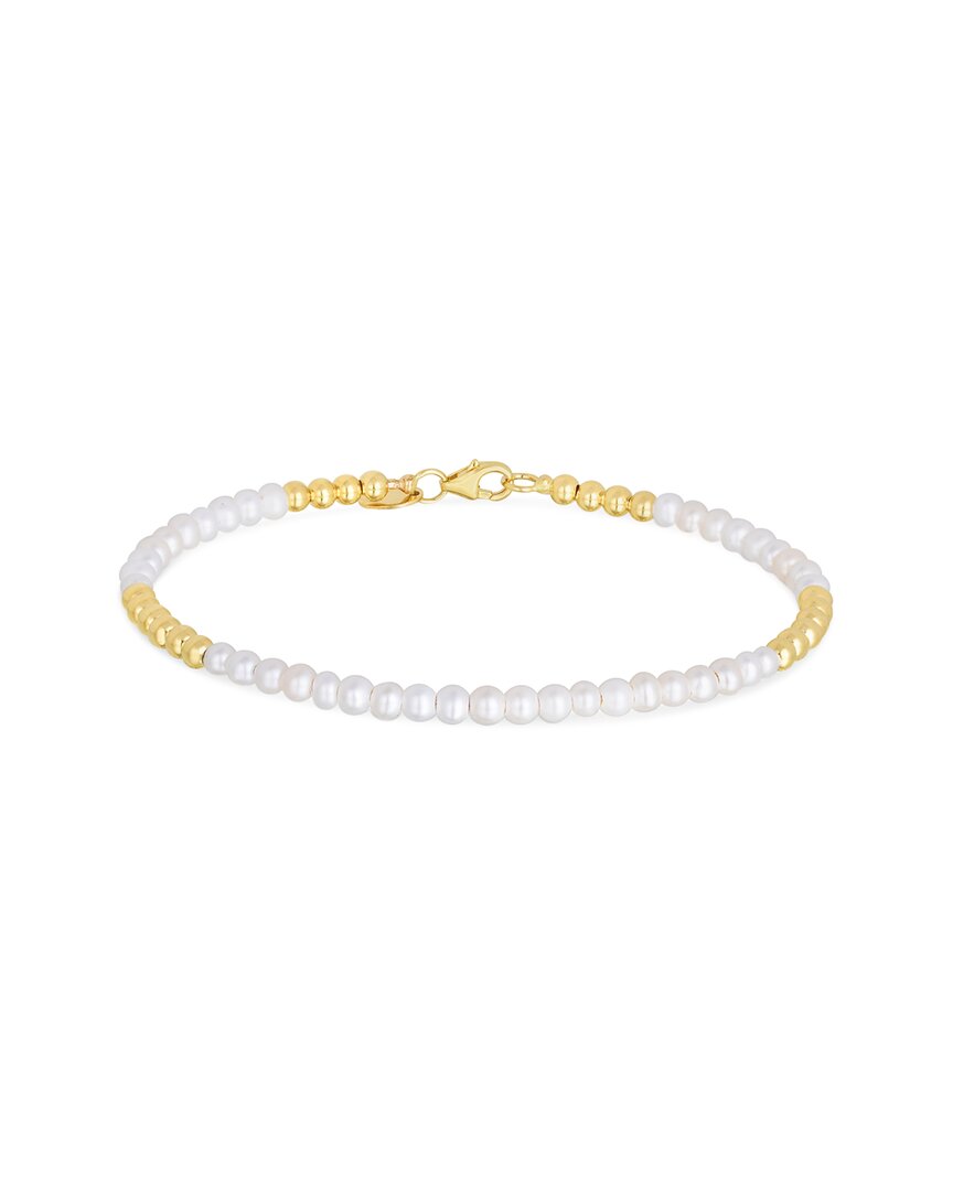 Italian Gold Pearl Bead Bracelet