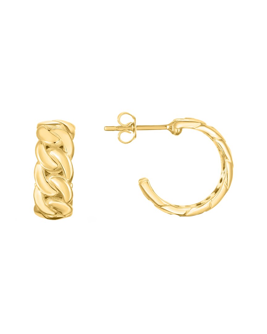 Italian Gold Chain Link C Hoops