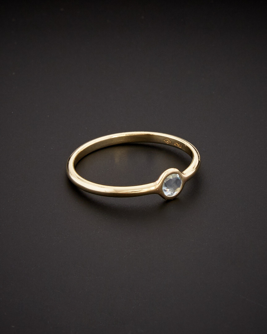 Italian Gold Blue Topaz Ring