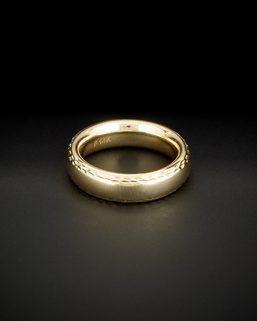 Italian Gold Milgrain Comfort Fit Ring