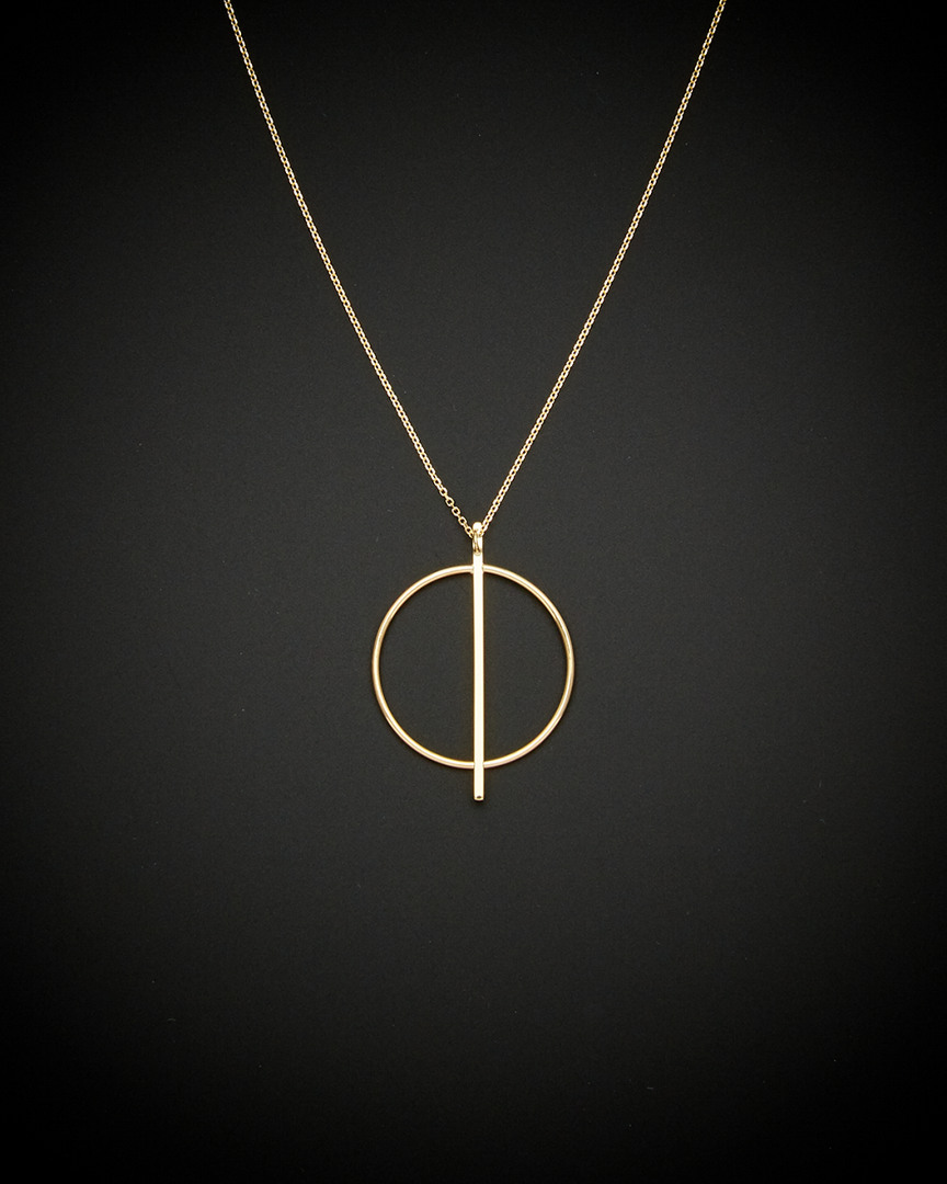 Italian Gold Circle And Bar Necklace