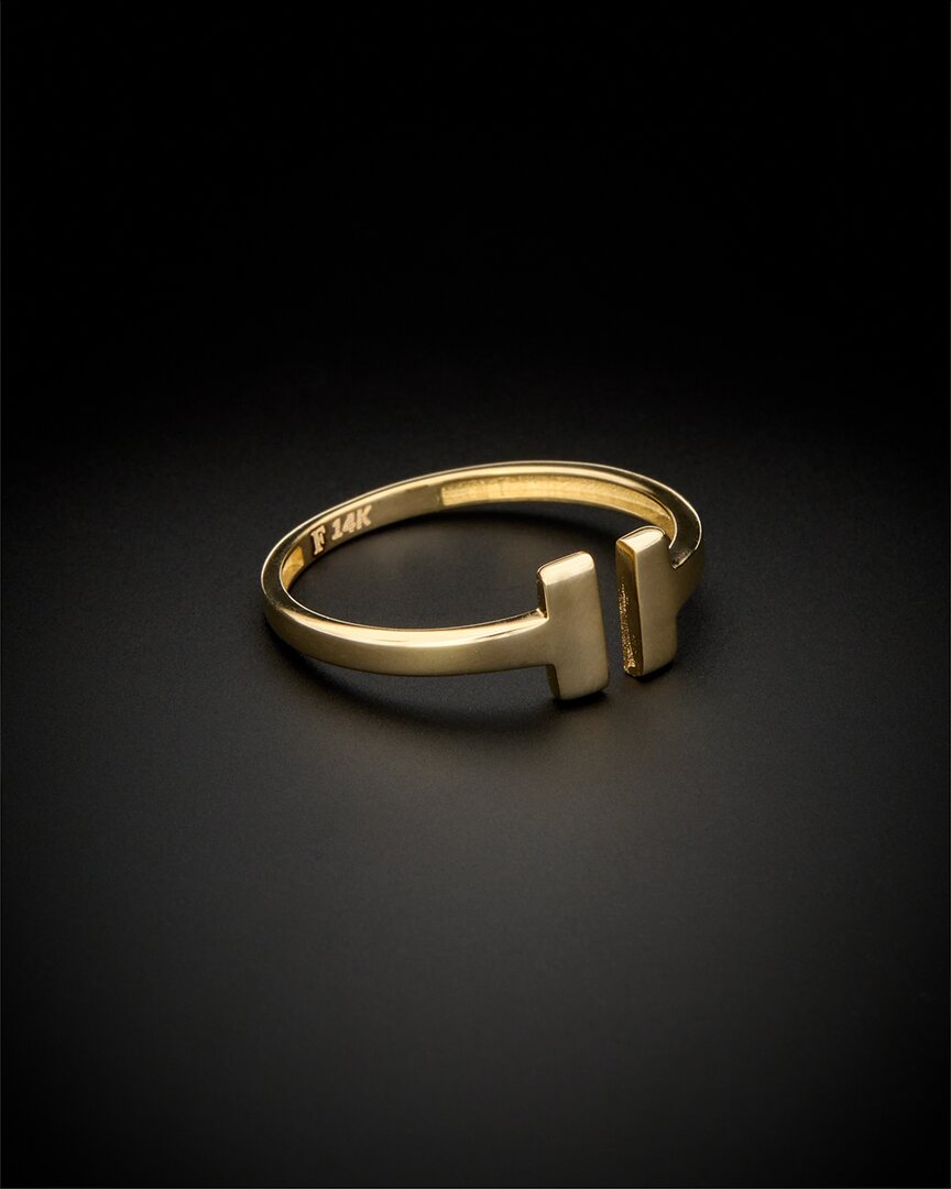 Italian Gold Split Bar Ring
