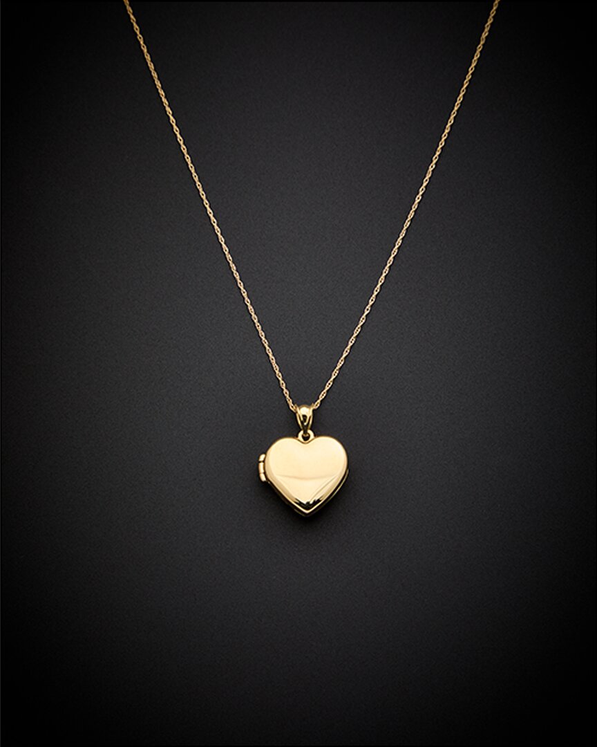 Italian Gold Heart Locket Necklace