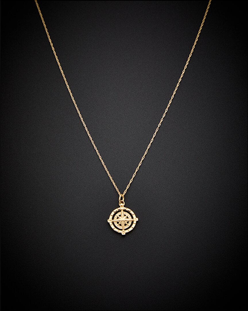 Italian Gold Windrose Pendant Necklace