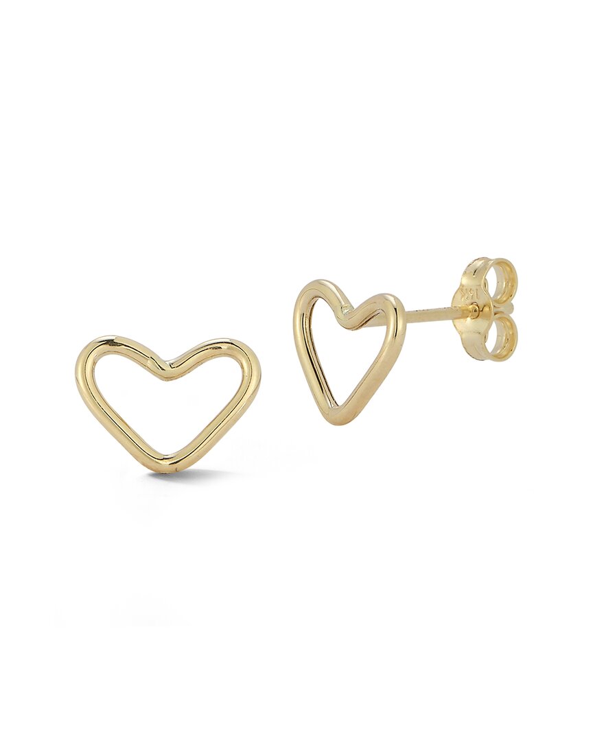 Ember Fine Jewelry 14k Open Heart Studs In Gold
