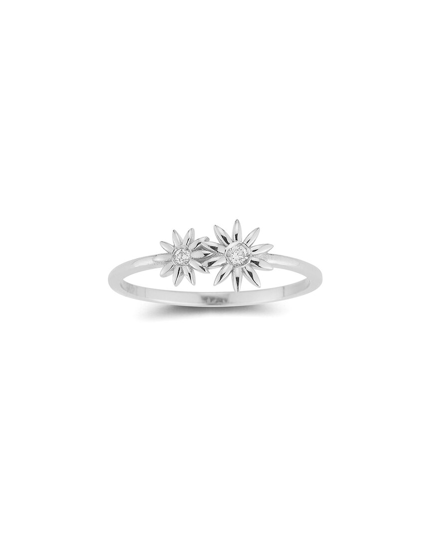 Shop Ember Fine Jewelry 14k 0.05 Ct. Tw. Diamond Flower Ring
