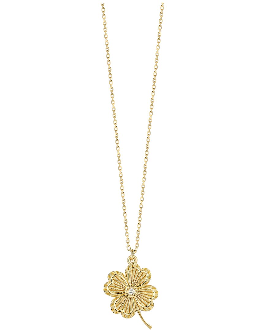 Shop Ember Fine Jewelry 14k 0.1 Ct. Tw. Diamond Clover Necklace