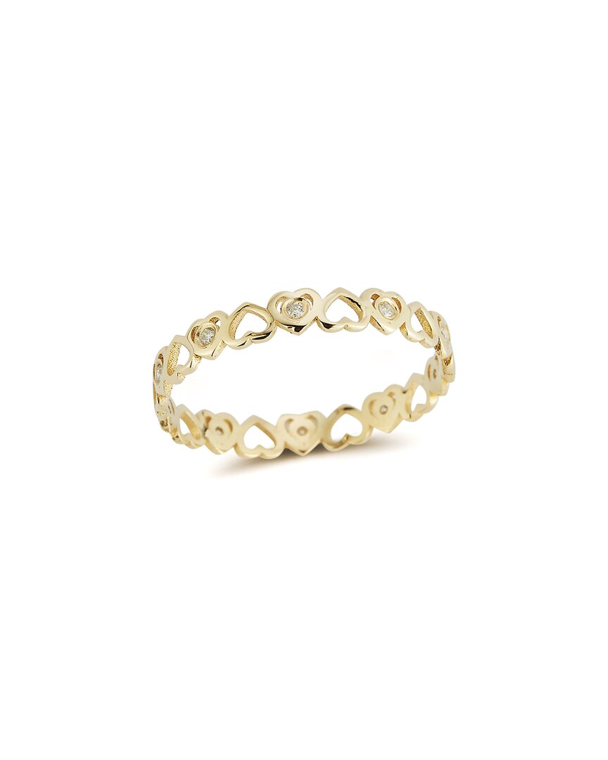 Shop Ember Fine Jewelry 14k 0.08 Ct. Tw. Diamond Heart Band Ring