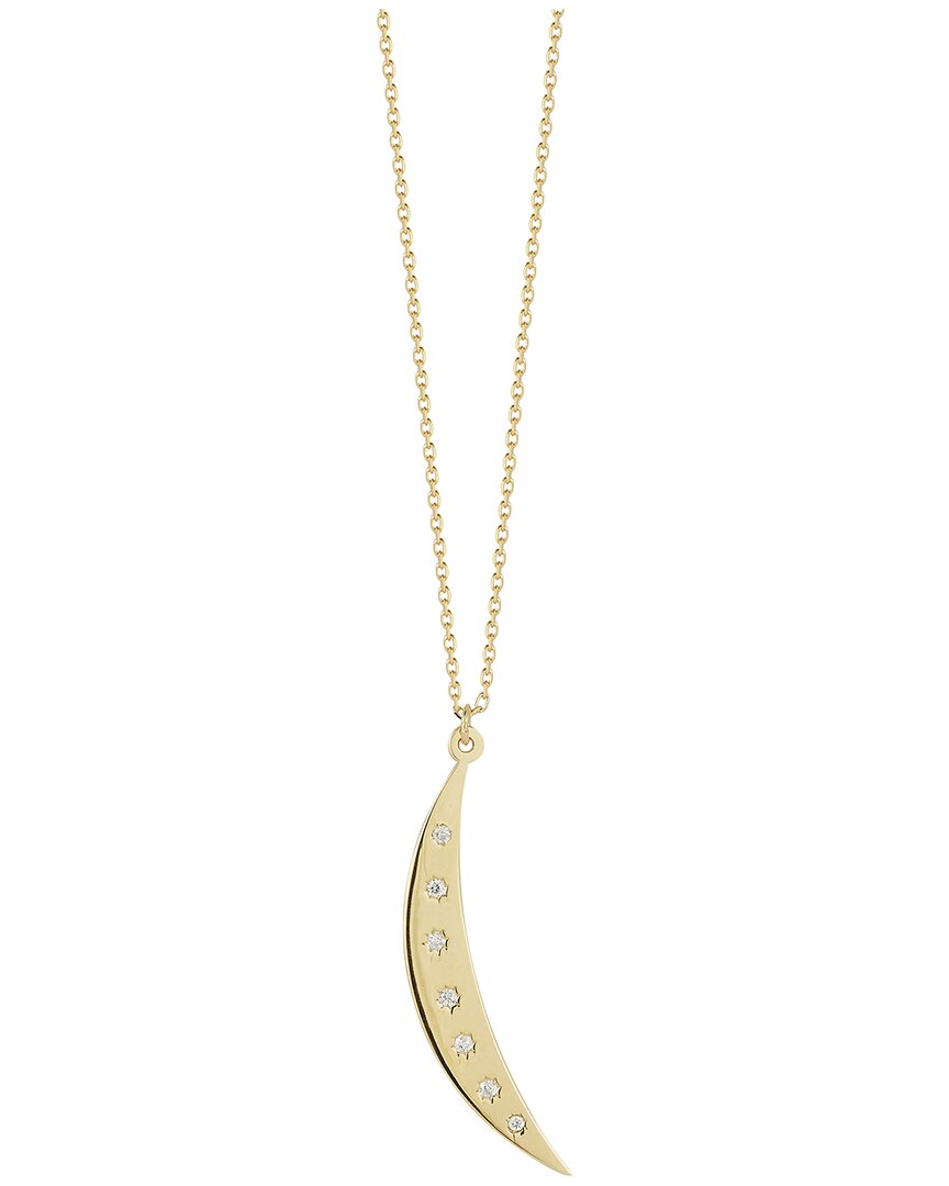 Ember Fine Jewelry 14k 0.06 Ct. Tw. Diamond Crescent Moon Necklace In Gold