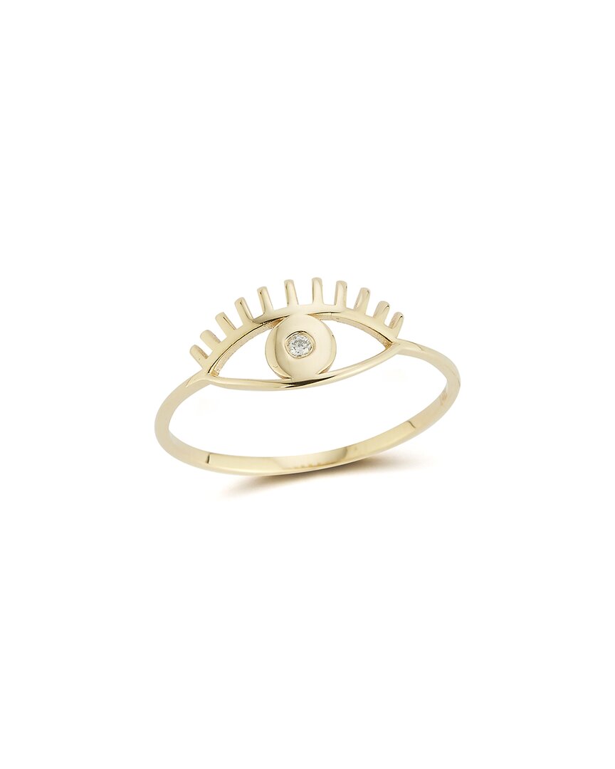 Shop Ember Fine Jewelry 14k 0.01 Ct. Tw. Diamond Evil Eye Ring