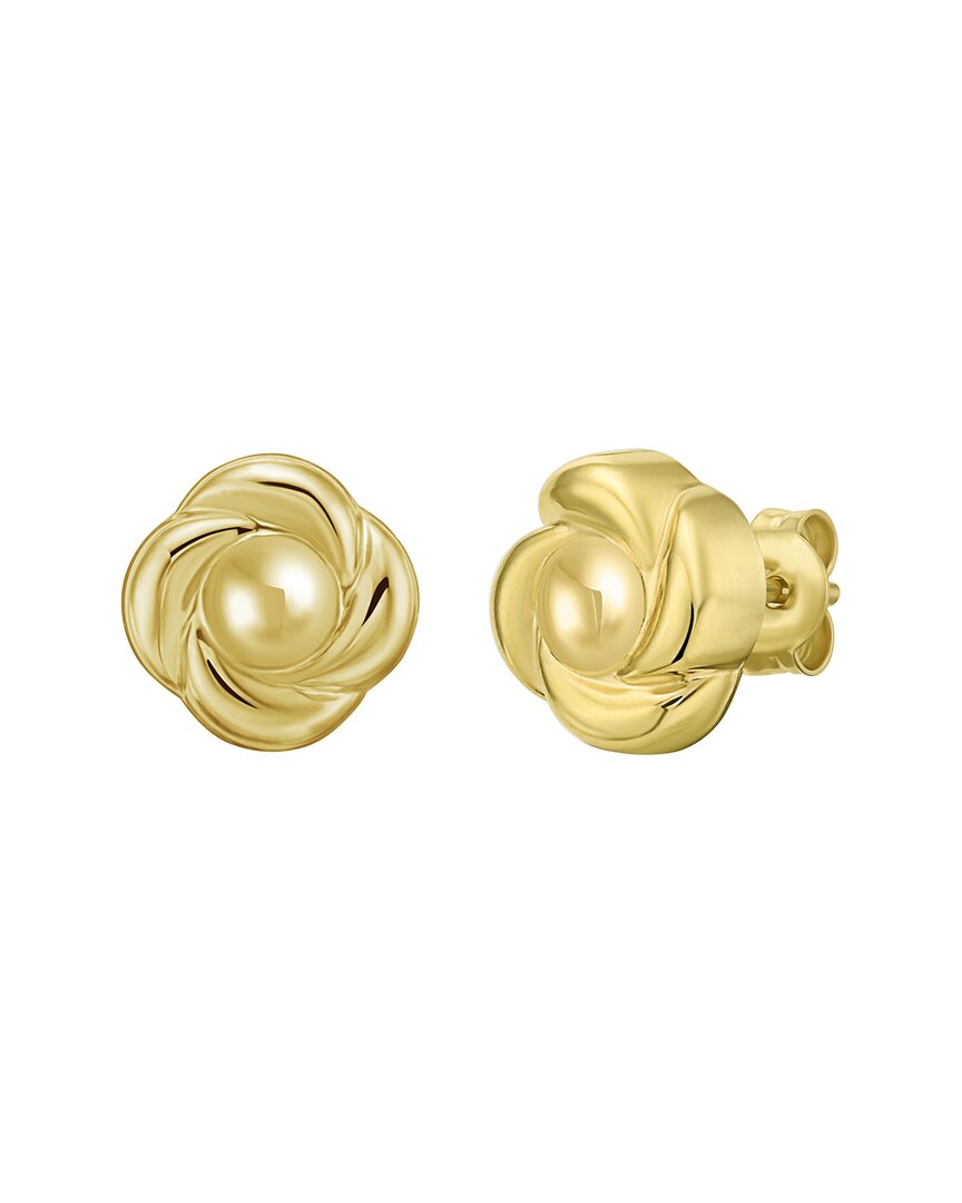 Italian Gold 14k Floral Stud Earrings In Gold