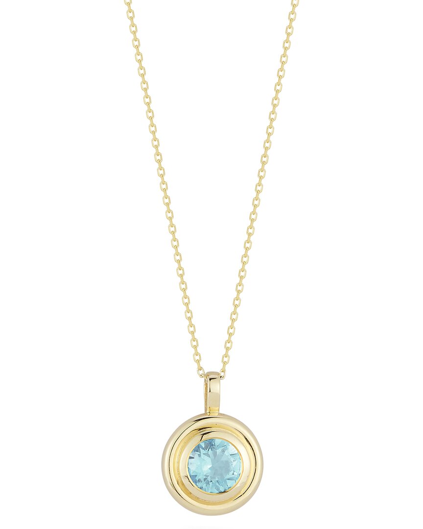 Ember Fine Jewelry 14k Blue Topaz Pendant Necklace In Brown