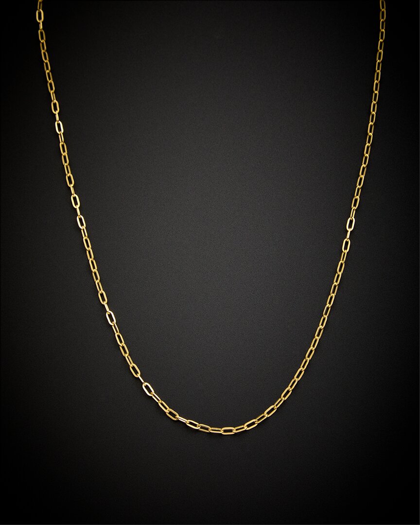 Italian Gold Paperclip Chain Necklace