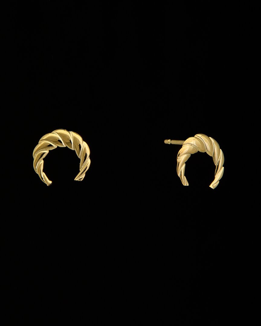 Italian Gold Croissant Studs