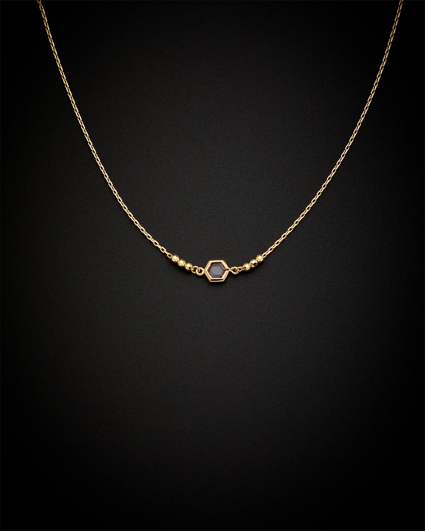Italian Gold Amethyst Bead Necklace