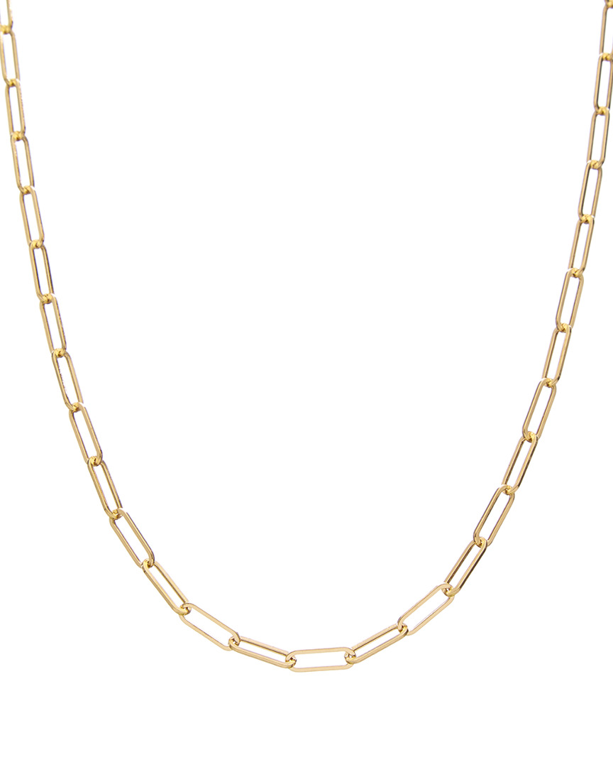 Italian Gold Polished Paperclip 30in Chain Necklace