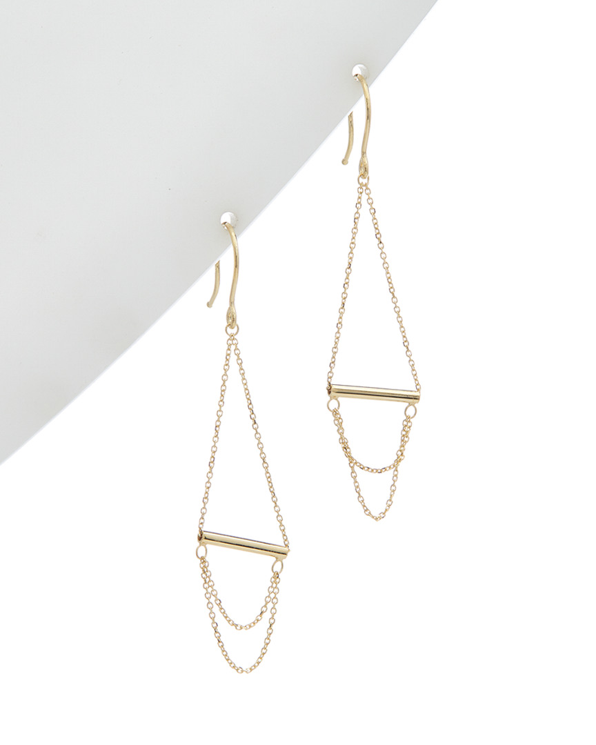 Italian Gold Tube Chandelier Earrings