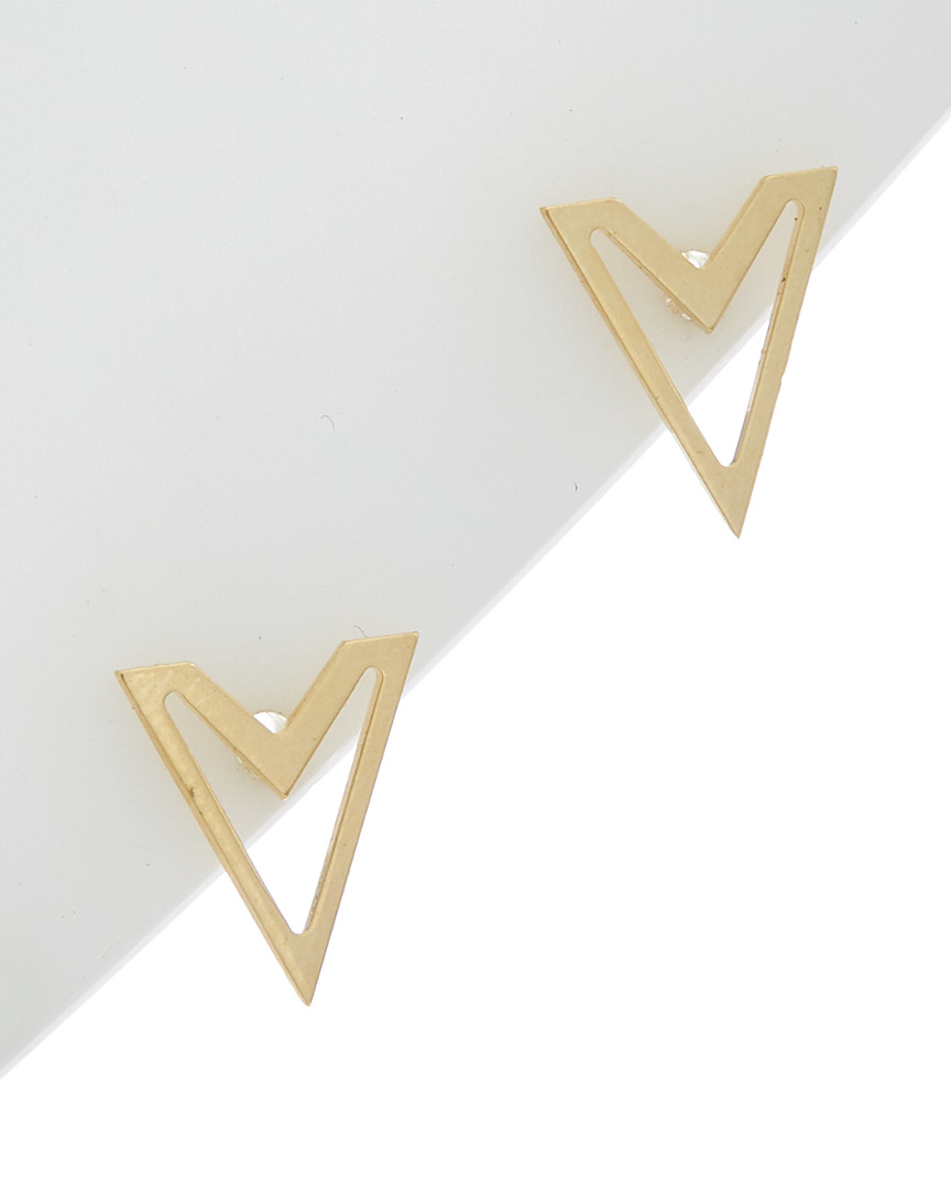 ITALIAN GOLD 14K ITALIAN GOLD DOUBLE V STUDS