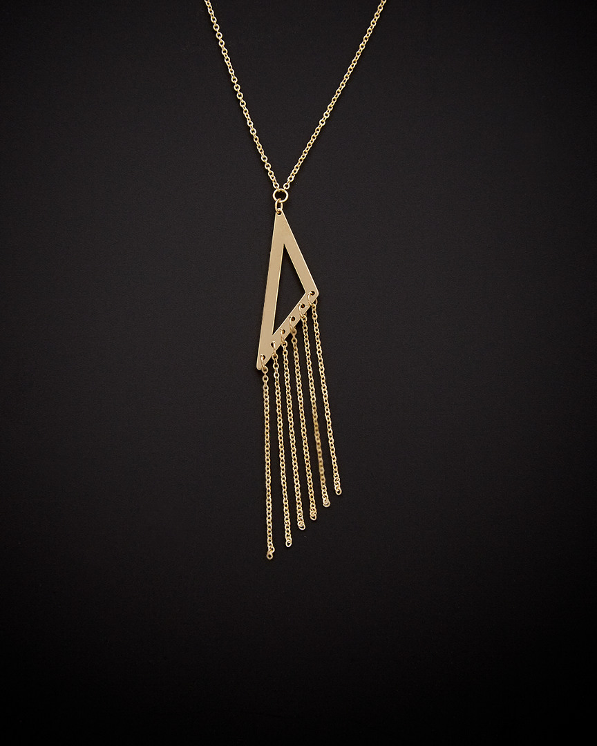 Italian Gold Triangle Tassel Necklace