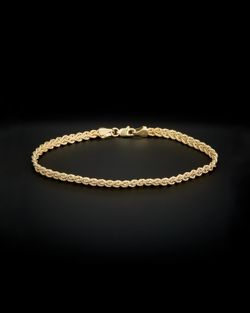 Italian Gold Double Row Semi-solid Rope Bracelet
