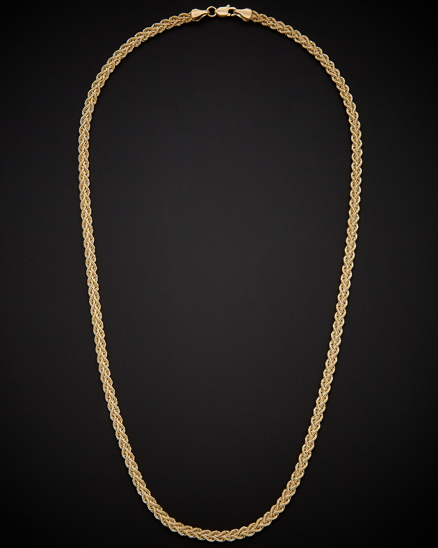 Italian Gold Double Row Semi-solid Rope Necklace